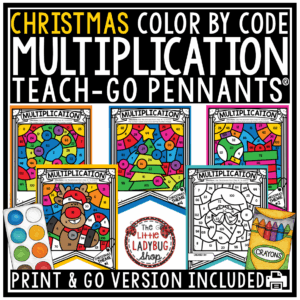 Christmas Color by Code Multiplication Fact Fluency Coloring Pages