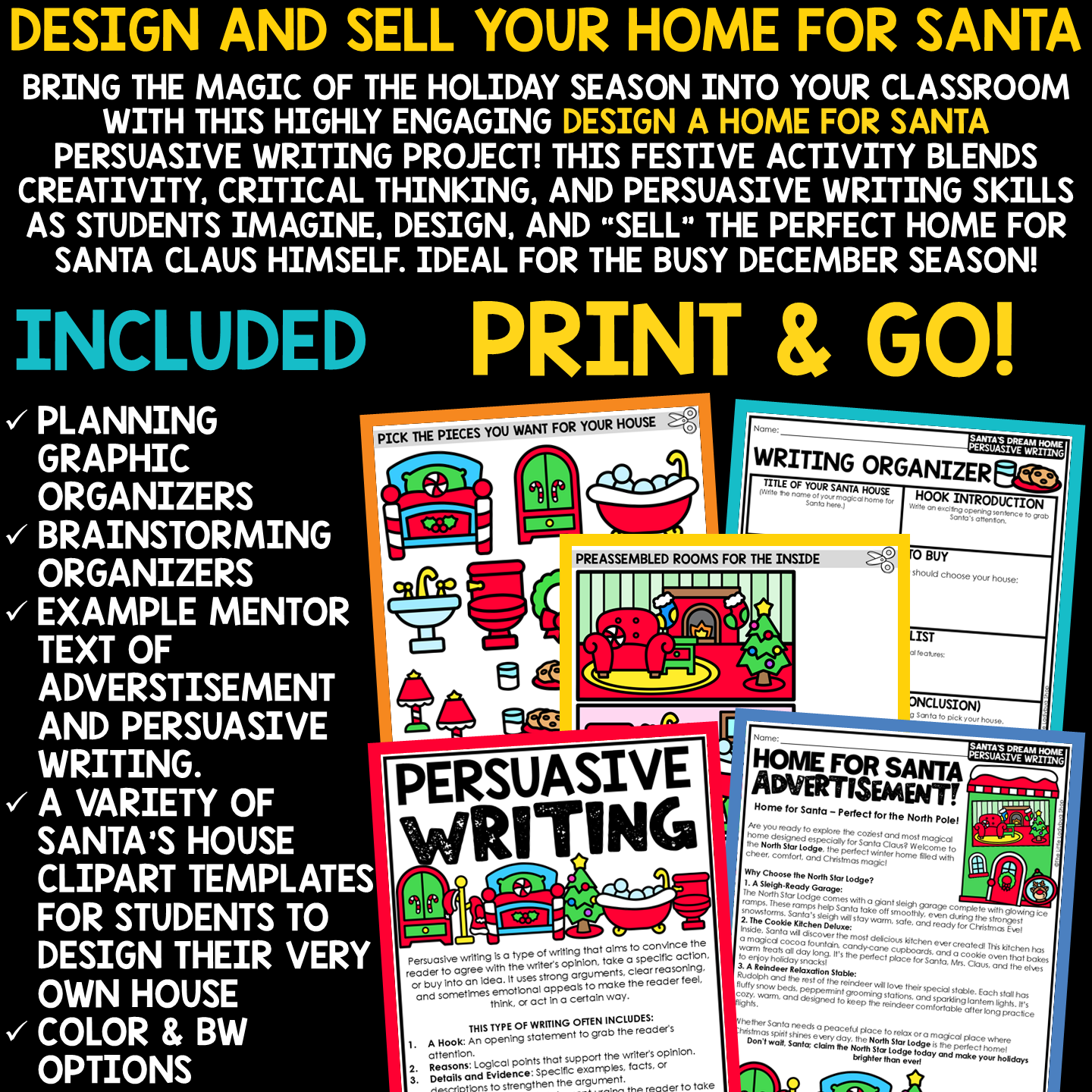 Design Sell a Home for Santa Christmas Craft Persuasive Writing