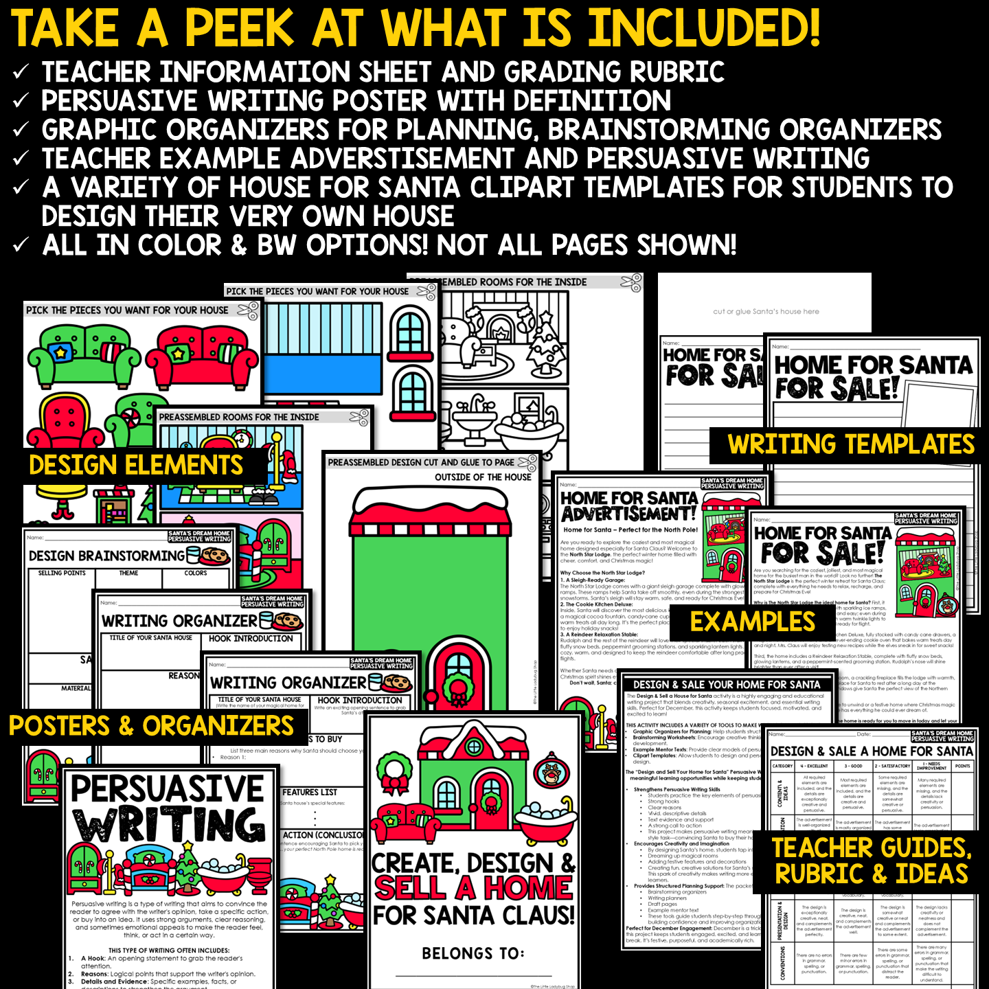 Design Sell a Home for Santa Christmas Craft Persuasive Writing