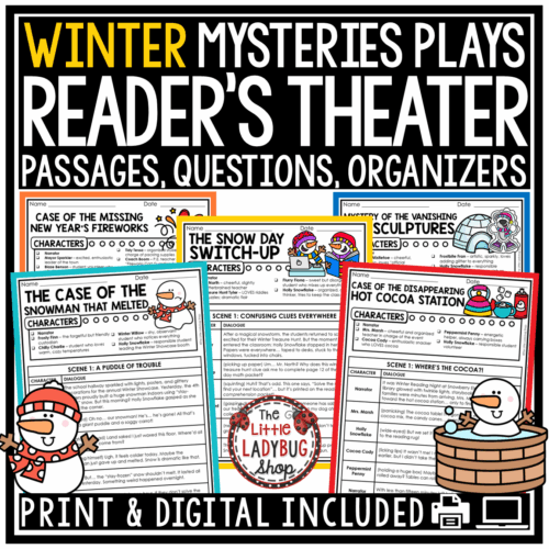 Readers Theater Script Winter New Years Mystery Reading Passages Activities