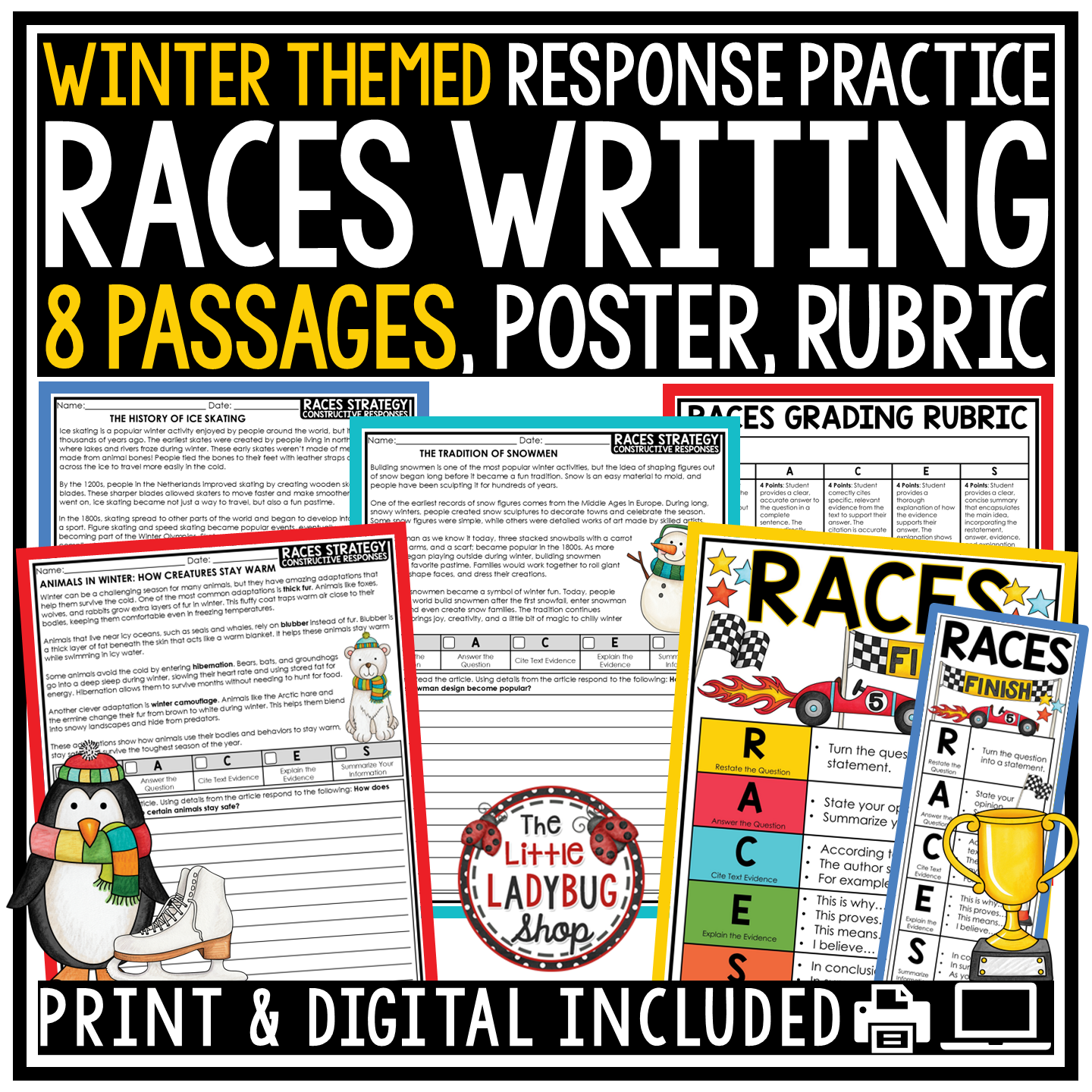 January Winter RACES Writing Strategy Practice Citing Text Evidence