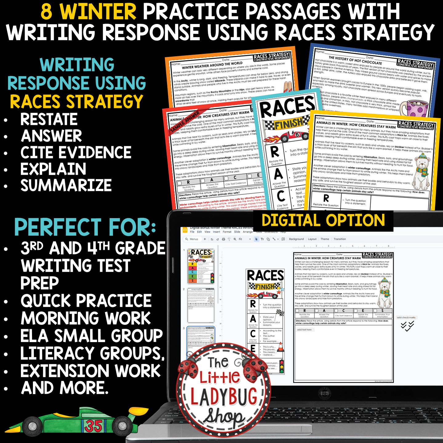 January Winter RACES Writing Strategy Practice Citing Text Evidence