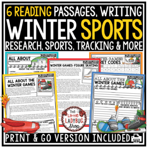Winter Games Olympics Sports Athlete Reading Passages Research Activity