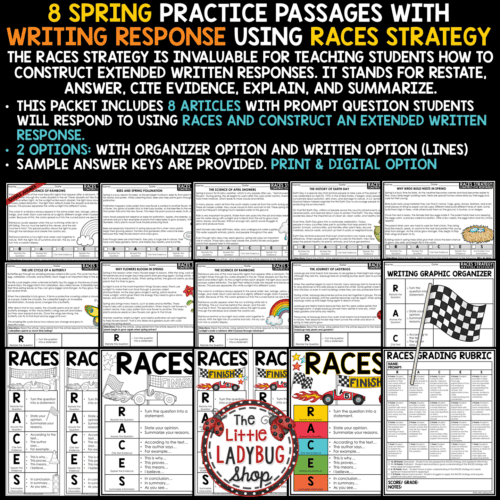 Spring RACES Prompts Writing Strategy Constructed Response - The Little ...