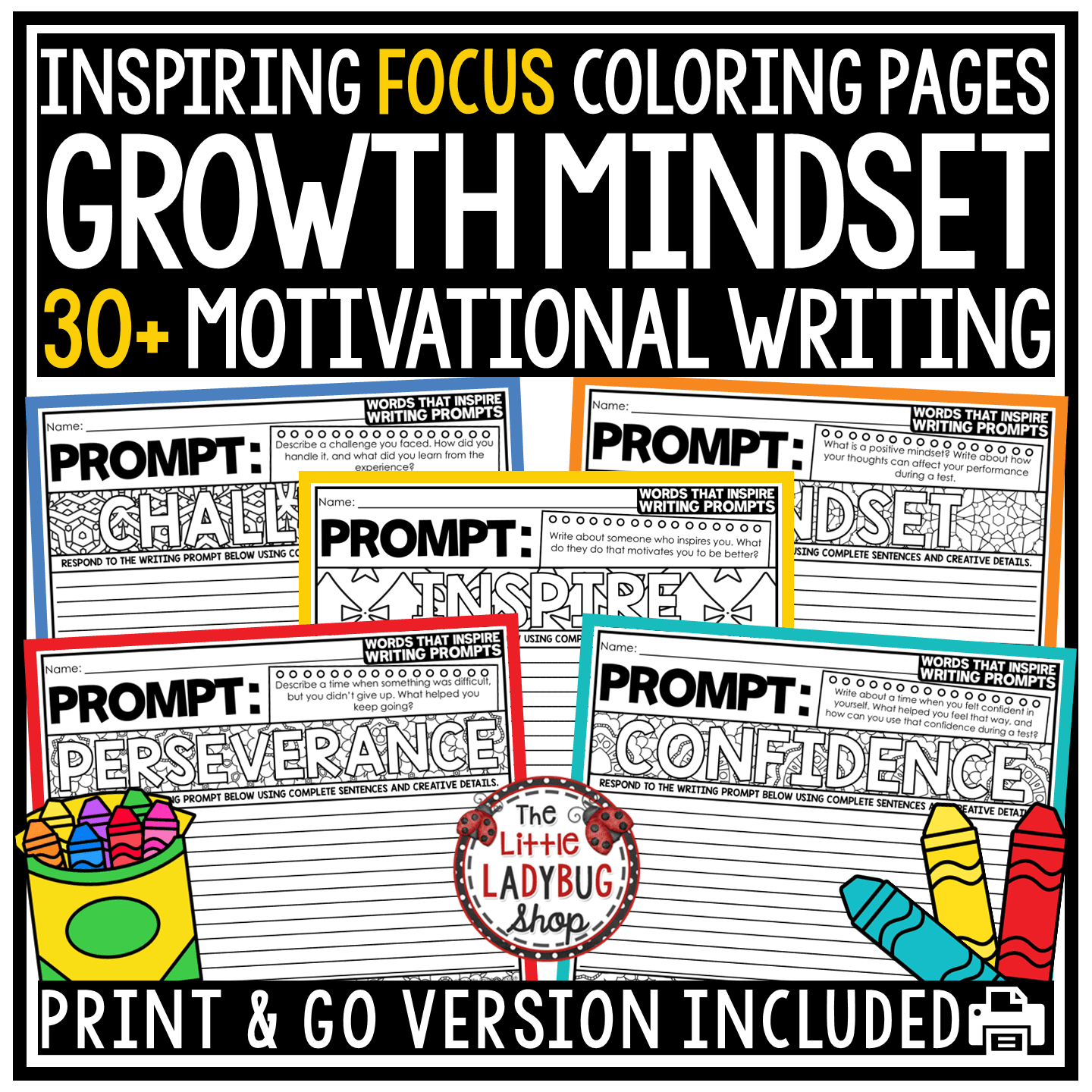Growth Mindset Writing Motivation Positive Affirmations Coloring Pages ...