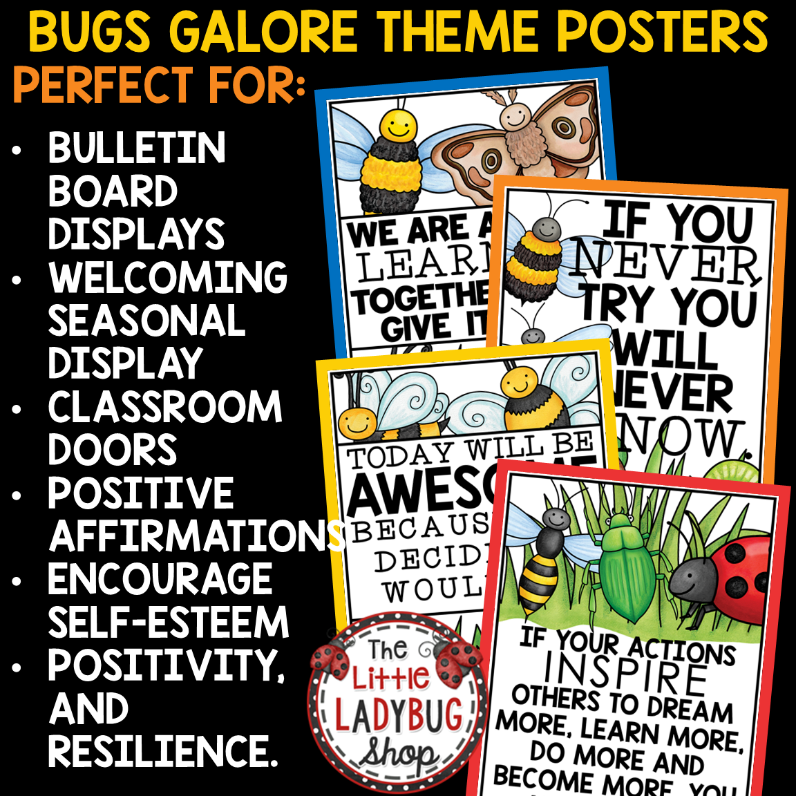 Garden Bugs Insects Bees Theme Classroom Décor Bundle Butterflies