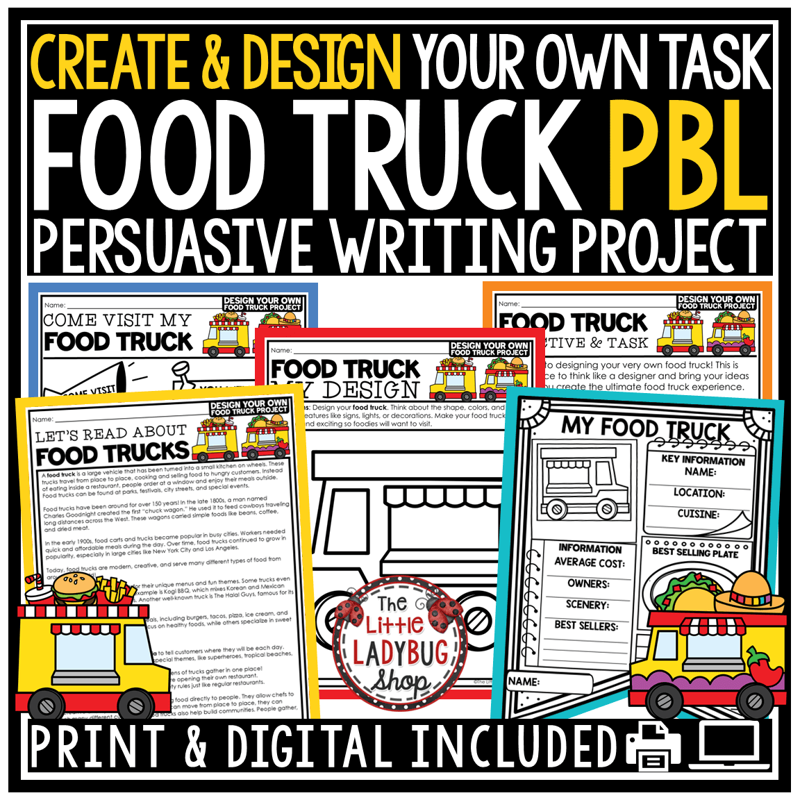 Real Life Design a Food Truck PBL End of Year Project Based Learning Templates