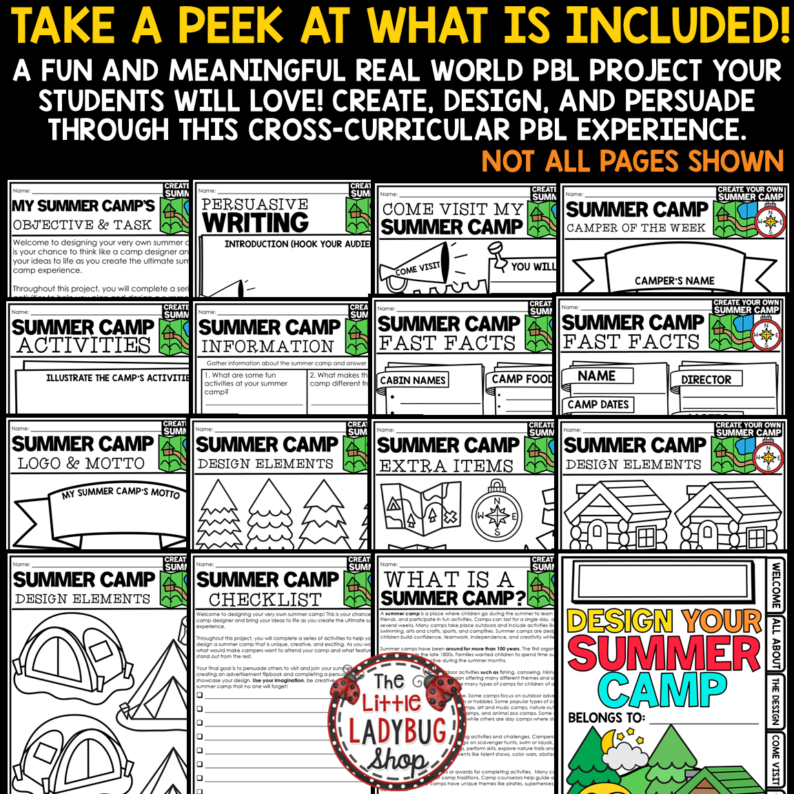 Create a Summer Camp Activity PBL End of Year Project Based Learning