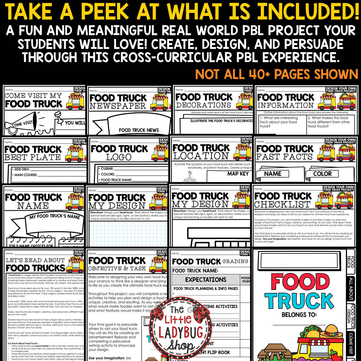 Real Life Design a Food Truck PBL End of Year Project Based Learning Templates
