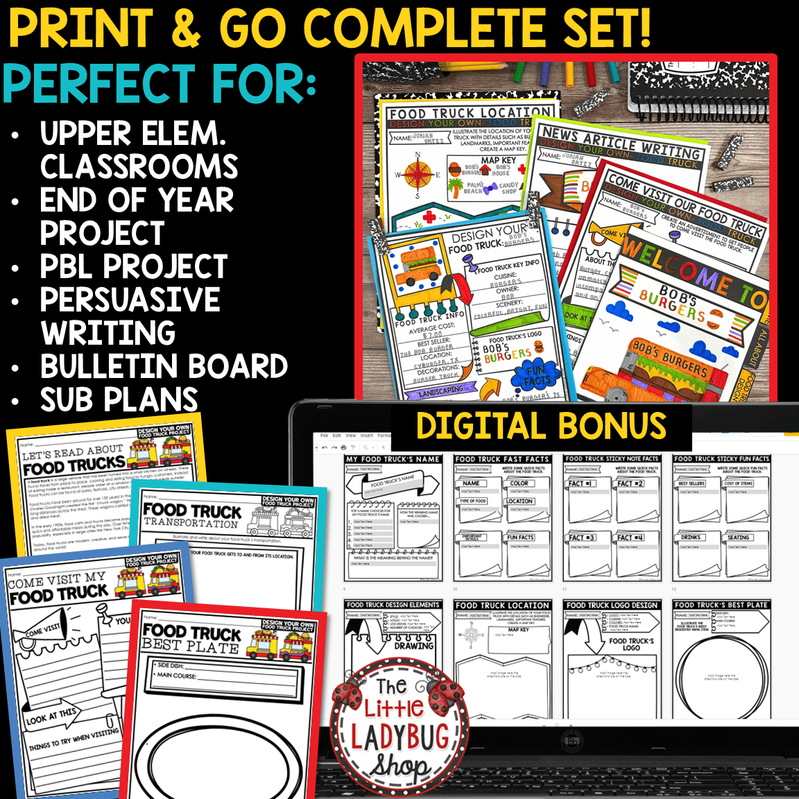 Real Life Design a Food Truck PBL End of Year Project Based Learning Templates