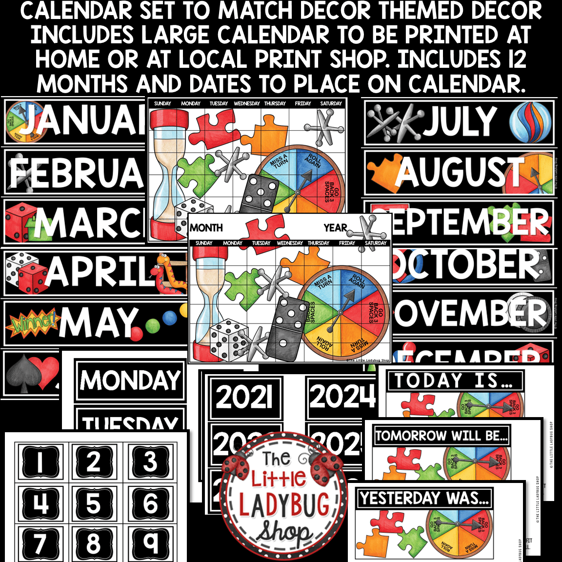Board Game Theme Classroom Décor Bundle Game Night Teamwork