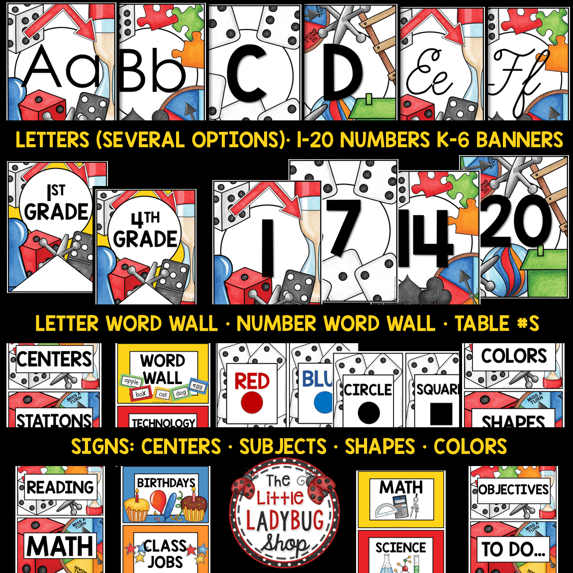 Board Game Theme Classroom Décor Bundle Game Night Teamwork