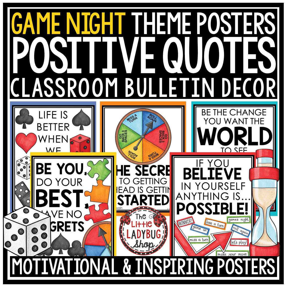 Board Game Theme Classroom Décor Bundle Game Night Teamwork