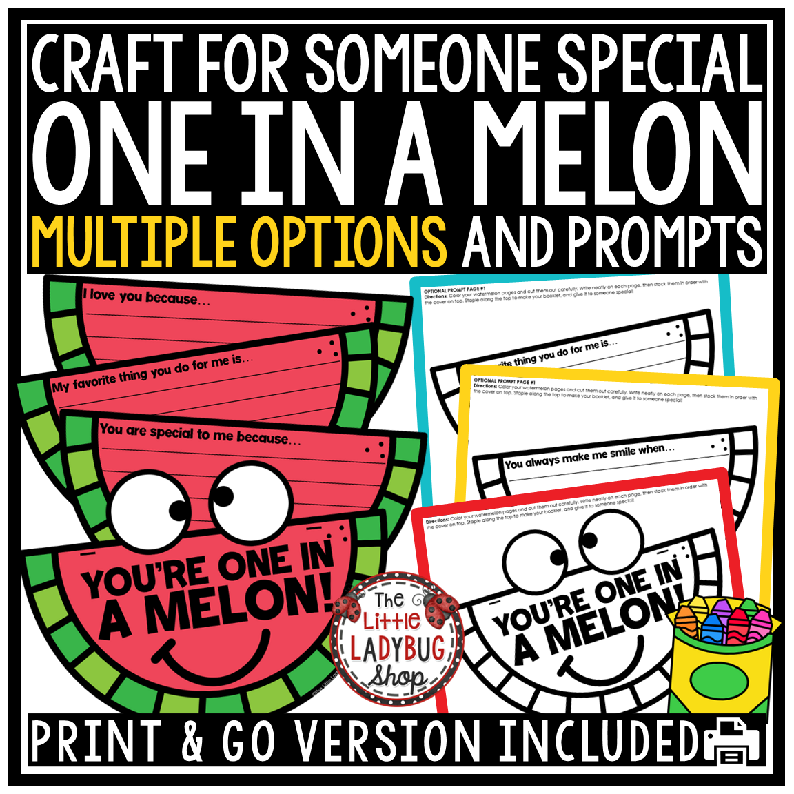 You’re One in a Melon Mother’s Father's Day Card Note Craft Teacher Appreciation