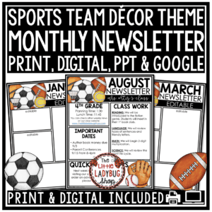 All Star Team Sports Theme Weekly Newsletter Template Editable