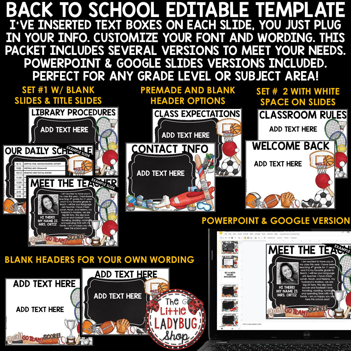 Varsity Team Sports Theme Classroom Décor Bundle All Star