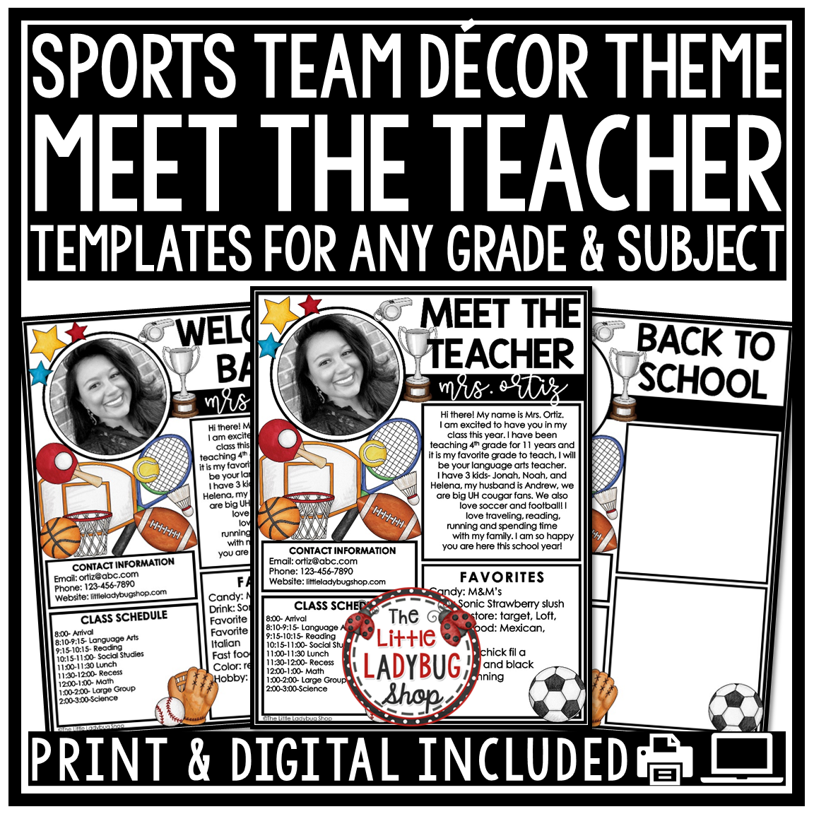 Varsity Team Sports Theme Classroom Décor Bundle All Star