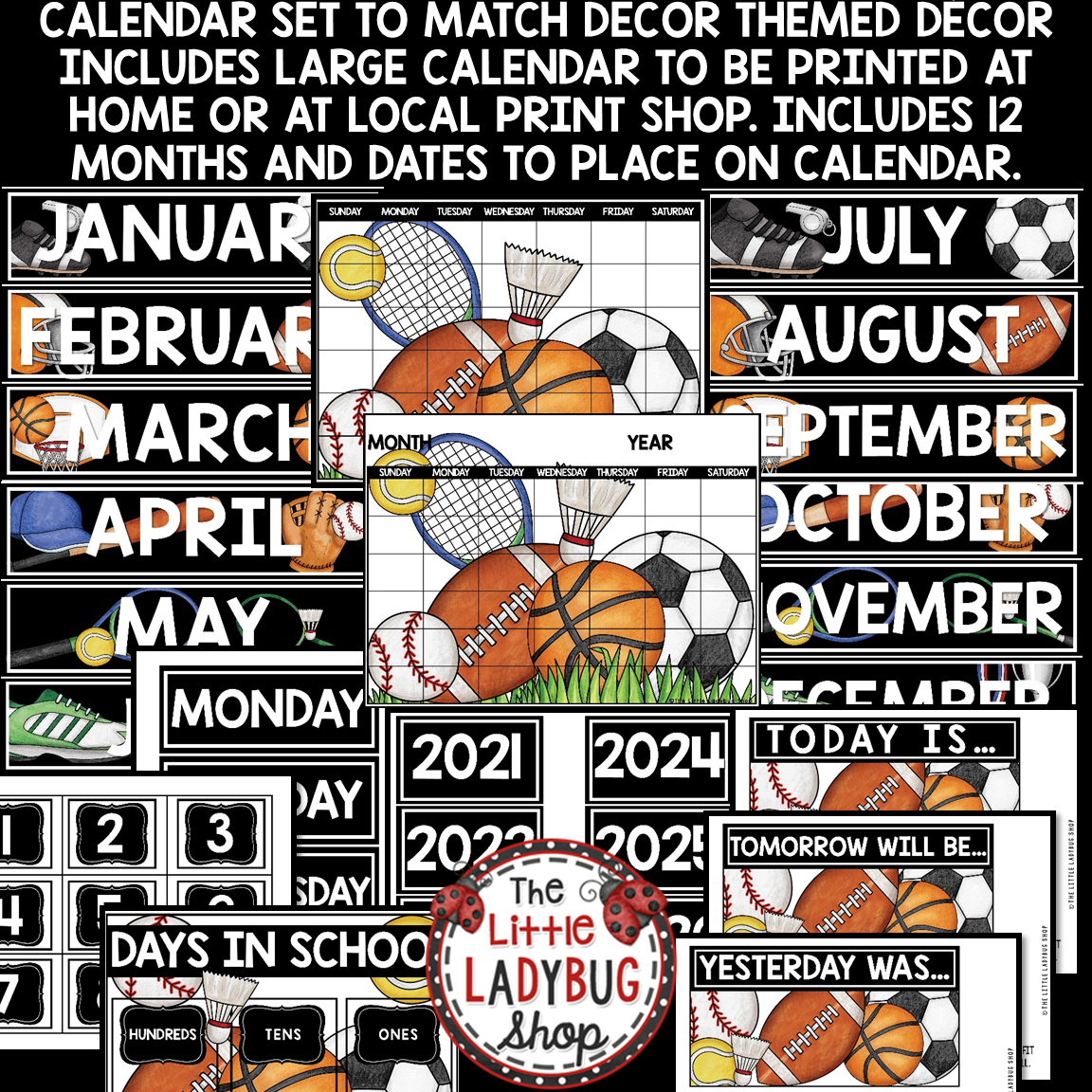 Varsity Team Sports Theme Classroom Décor Bundle All Star
