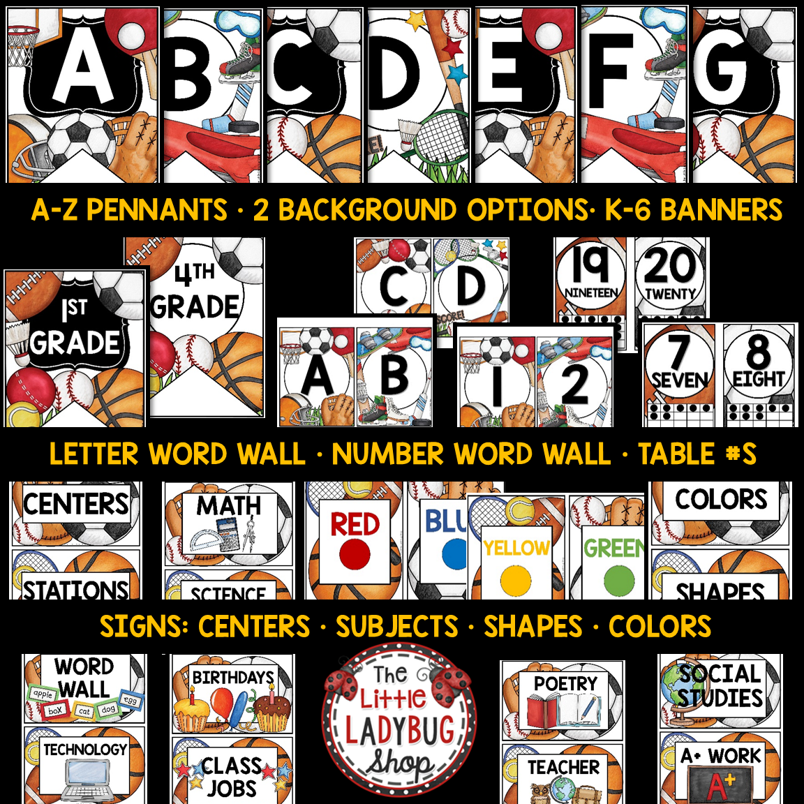 Varsity Team Sports Theme Classroom Décor Bundle All Star - Image 7