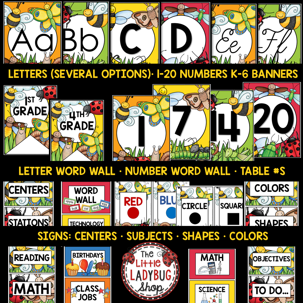 Garden Bugs Insects Bees Theme Classroom Décor Bundle Butterflies - Image 4