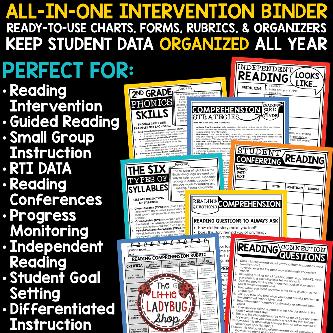 Reading Intervention Activities Binder Phonics Small Group Lesson Plan