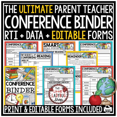 Editable Parent Teacher Conference Forms Student Led Templates