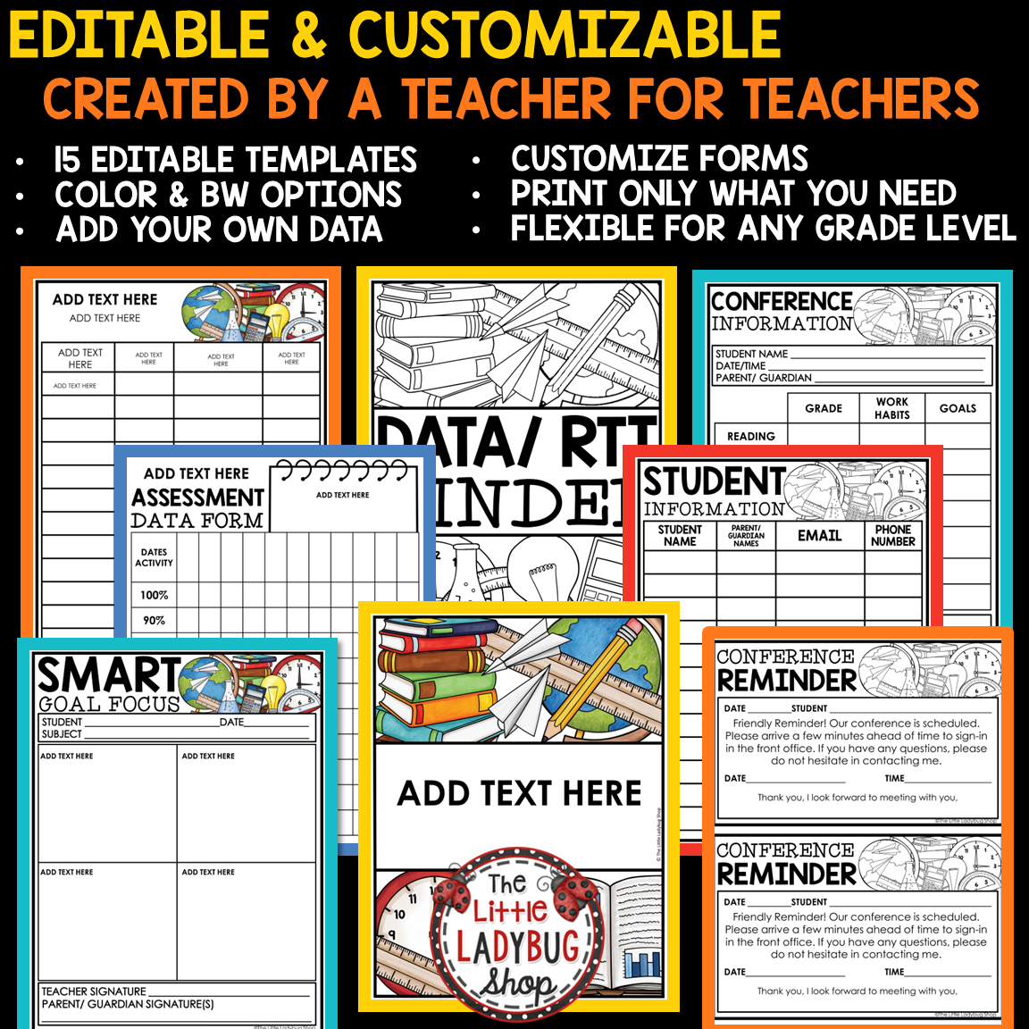 Editable Parent Teacher Conference Forms Student Led Templates - Image 5
