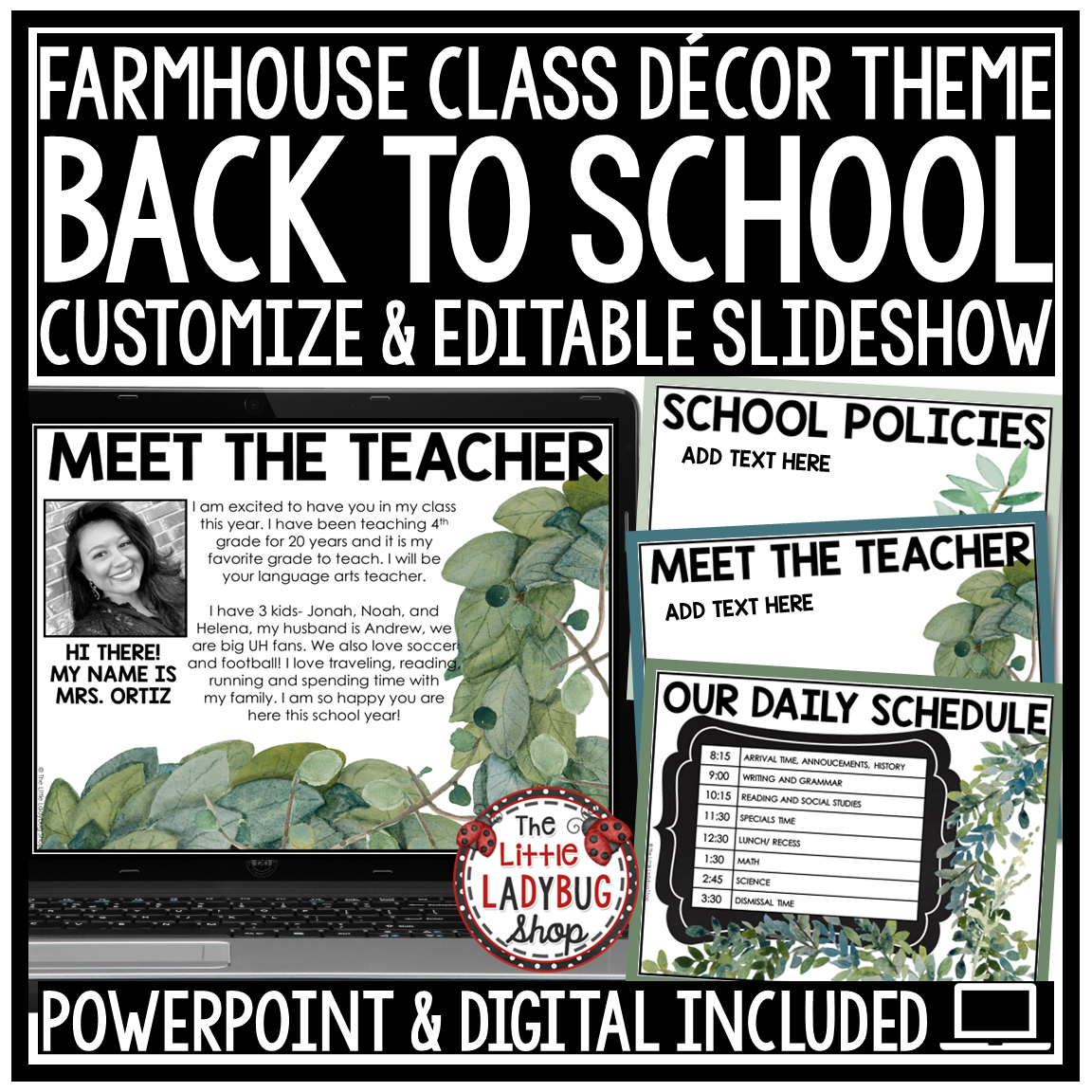 Botanical Modern Farmhouse Classroom Décor Theme Eucalyptus Plants - Image 16