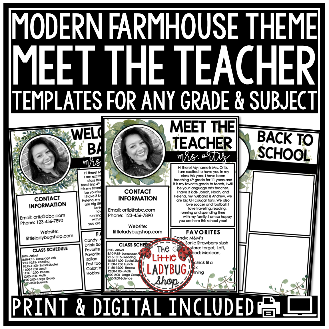 Botanical Modern Farmhouse Classroom Décor Theme Eucalyptus Plants - Image 20