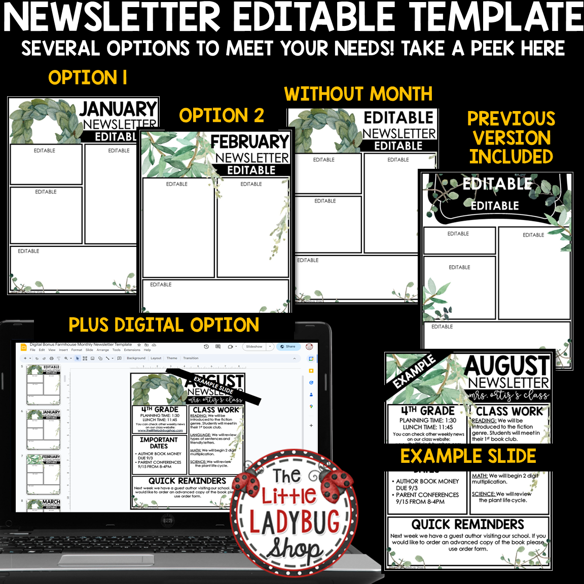 Botanical Modern Farmhouse Classroom Décor Theme Eucalyptus Plants - Image 25
