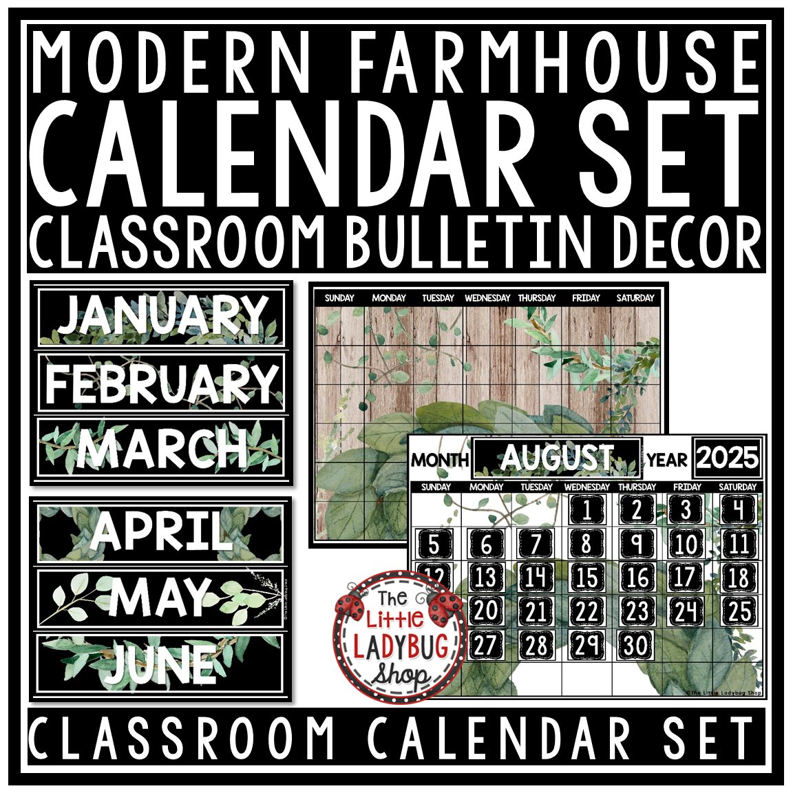 Botanical Modern Farmhouse Classroom Décor Theme Eucalyptus Plants - Image 28