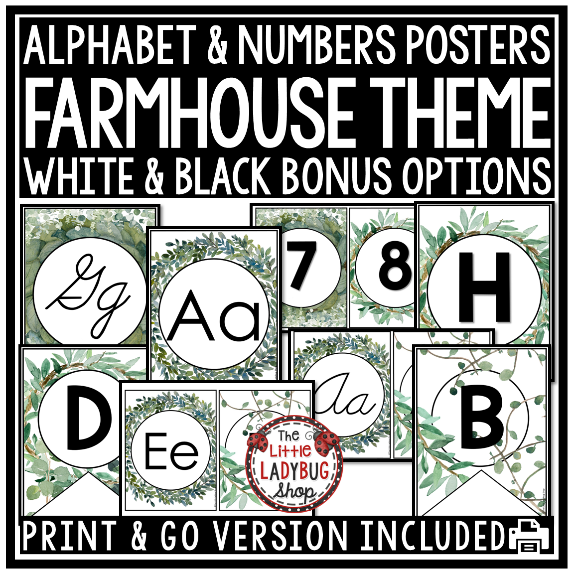 Botanical Modern Farmhouse Classroom Décor Theme Eucalyptus Plants - Image 7
