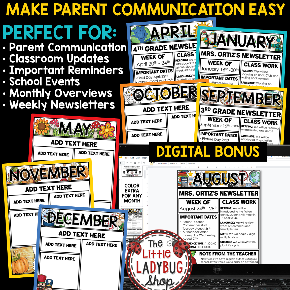 Editable Classroom Newsletters Monthly Weekly Templates News - Image 4