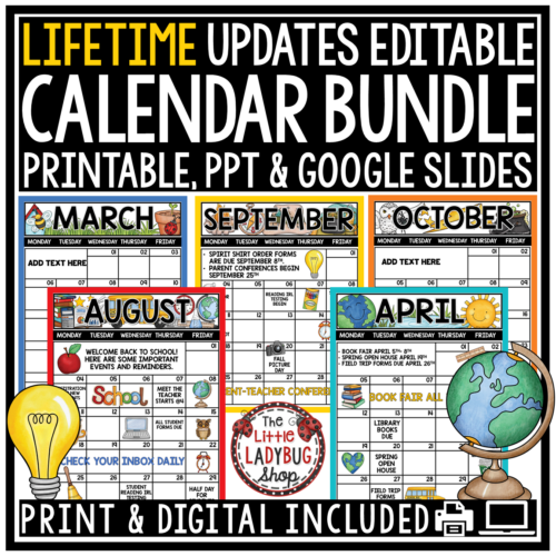 Editable Monthly Calendar Templates Printable Class News