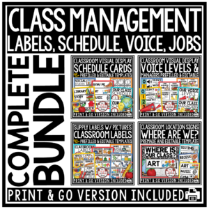 Daily Visual Schedule Cards Templates and Classroom Supply Labels