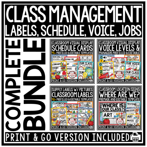 Daily Visual Schedule Cards Templates and Classroom Supply Labels