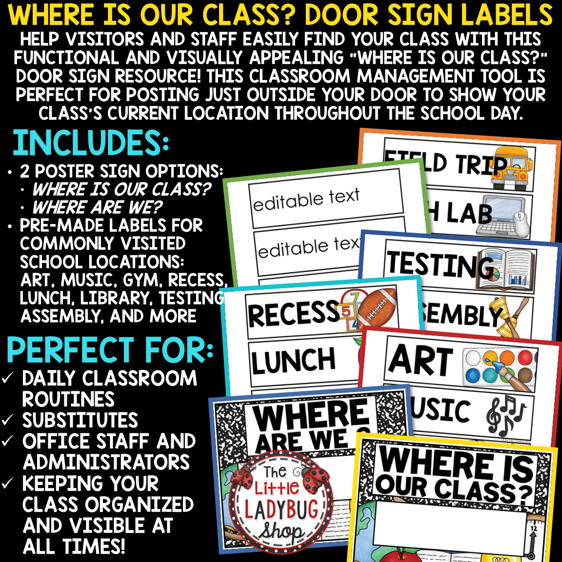Daily Visual Schedule Cards Templates and Classroom Supply Labels - Image 14