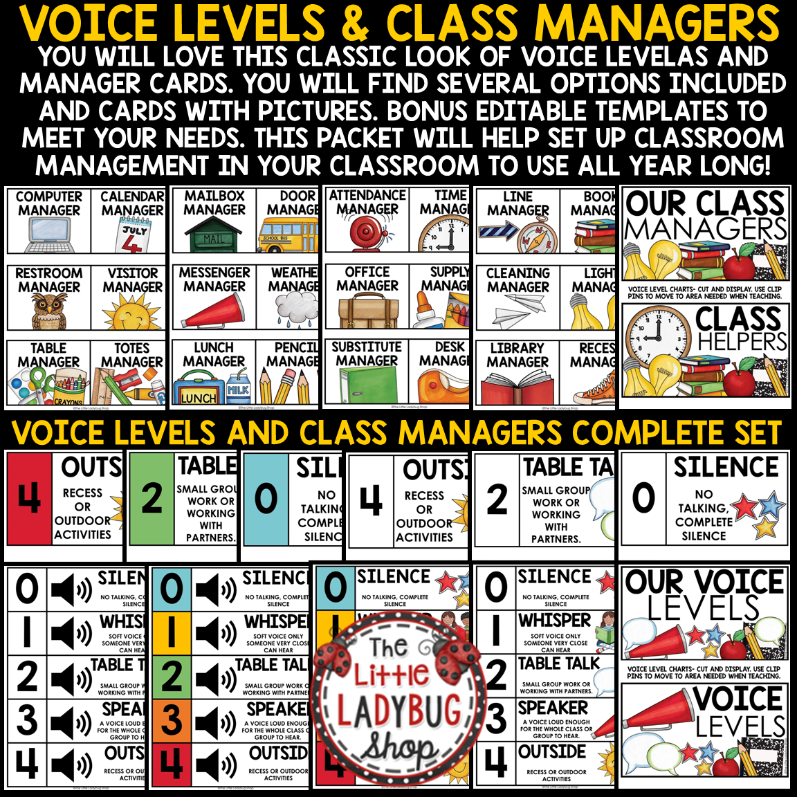 Voice Volume Level Visuals Charts Posters Student Classroom Jobs - Image 2