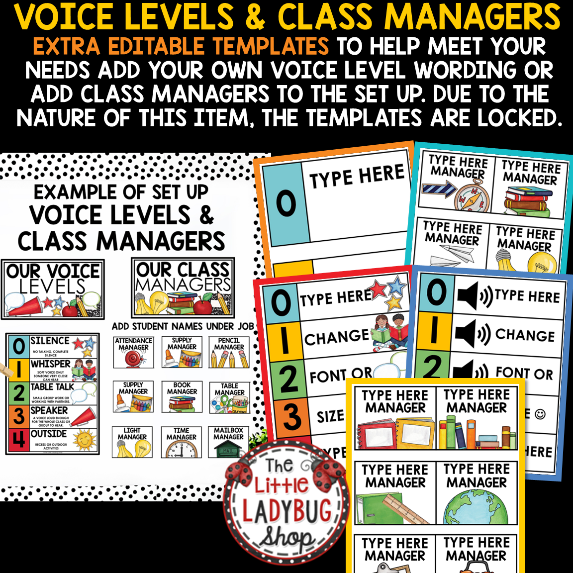Voice Volume Level Visuals Charts Posters Student Classroom Jobs - Image 3