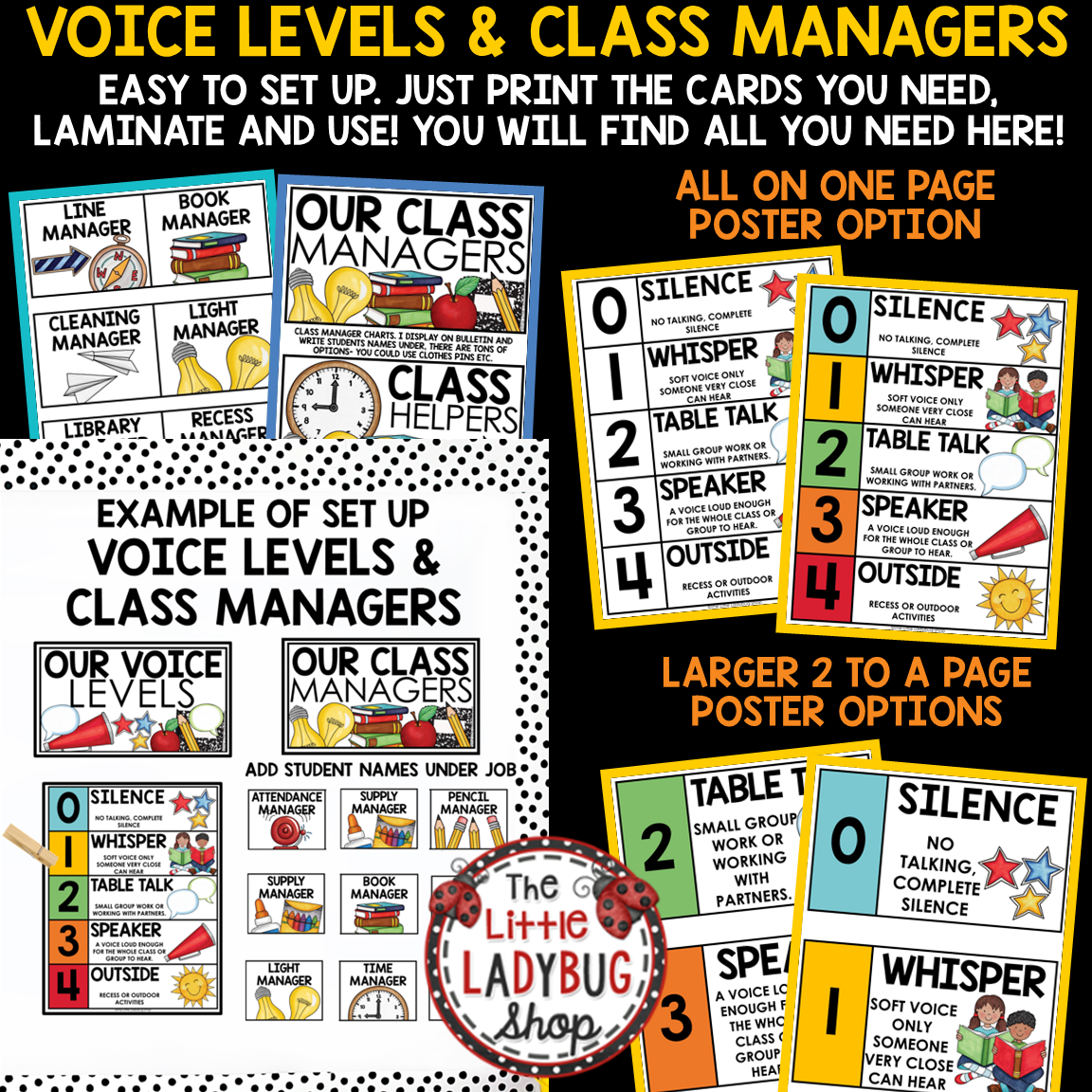 Voice Volume Level Visuals Charts Posters Student Classroom Jobs - Image 4