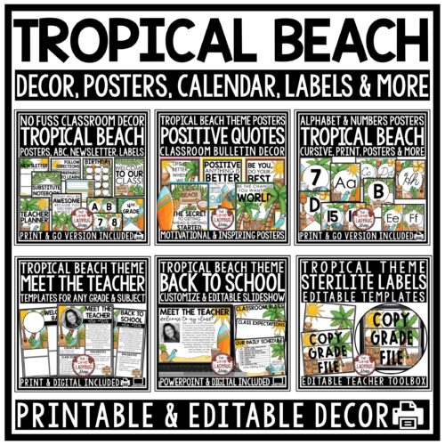 Hawaiian Tropical Beach Theme Classroom Décor Ocean Paradise