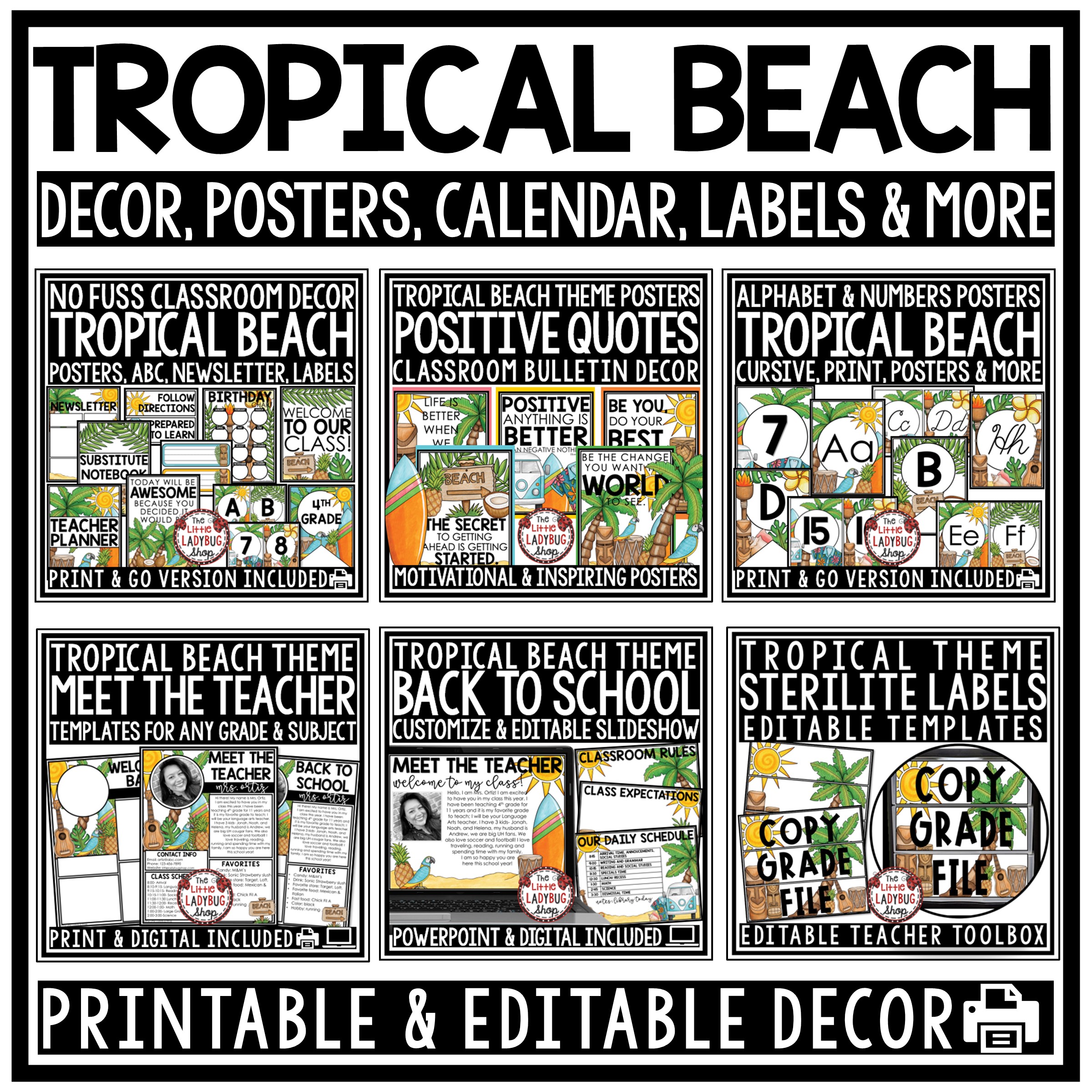 Hawaiian Tropical Beach Theme Classroom Décor Ocean Paradise