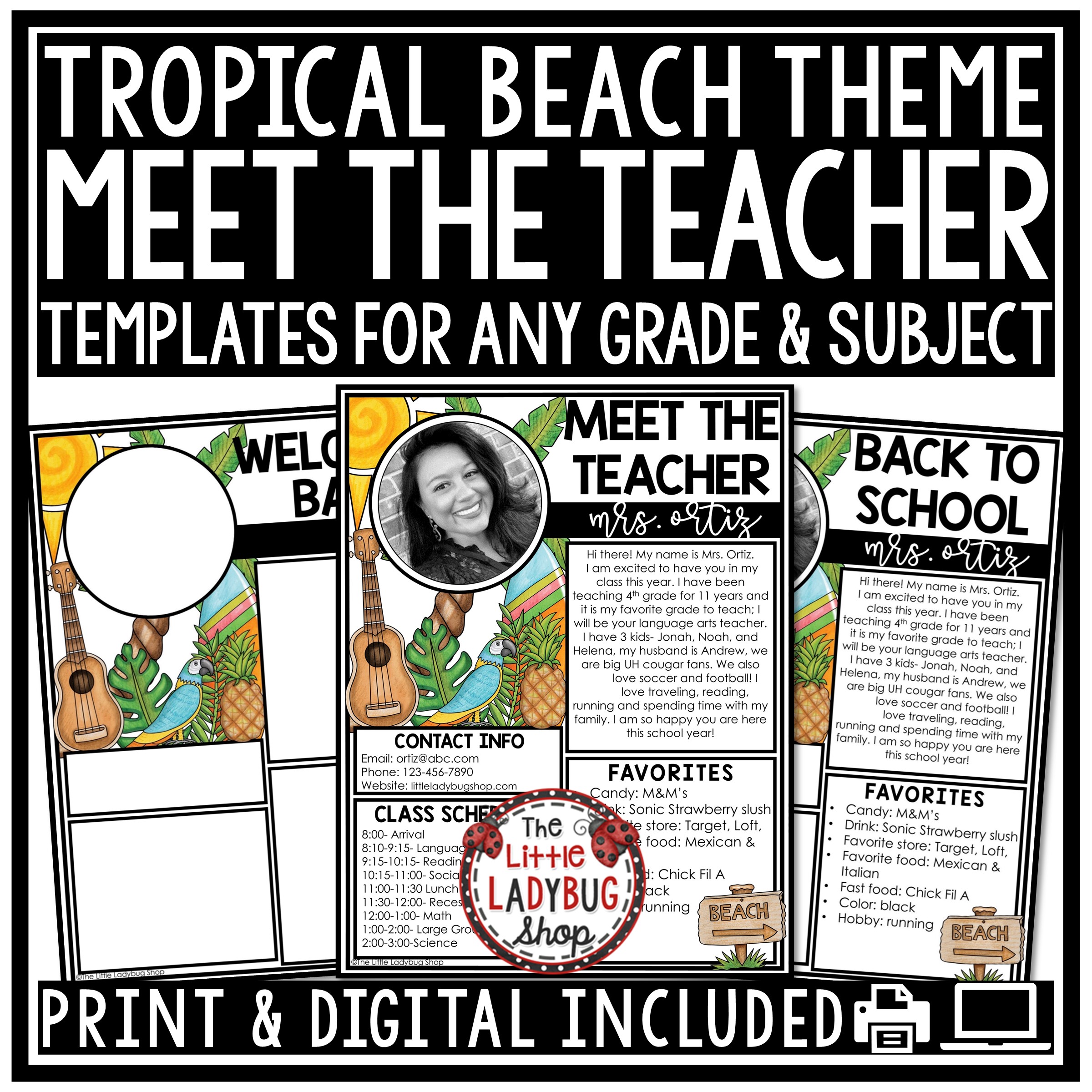 Hawaiian Tropical Beach Theme Classroom Décor Ocean Paradise - Image 11