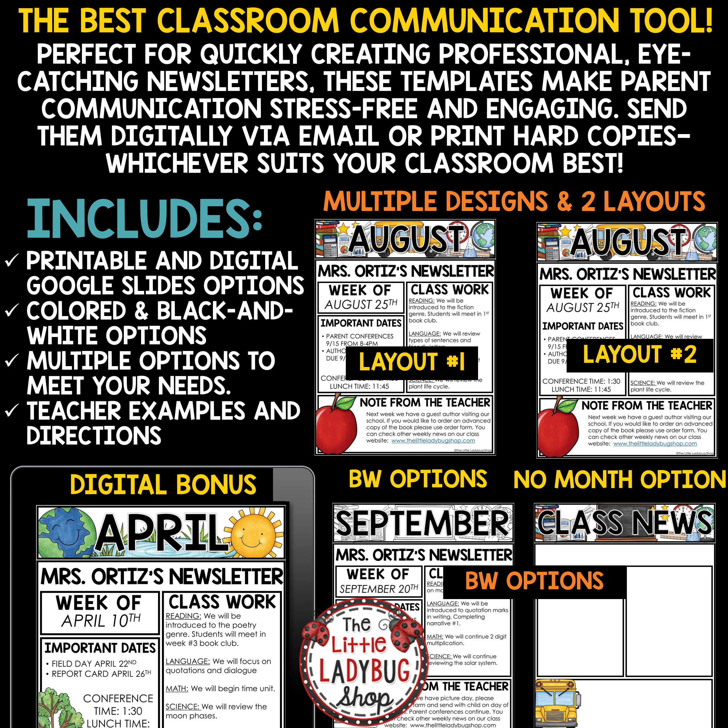 Editable Classroom Newsletters Monthly Weekly Templates News - Image 7