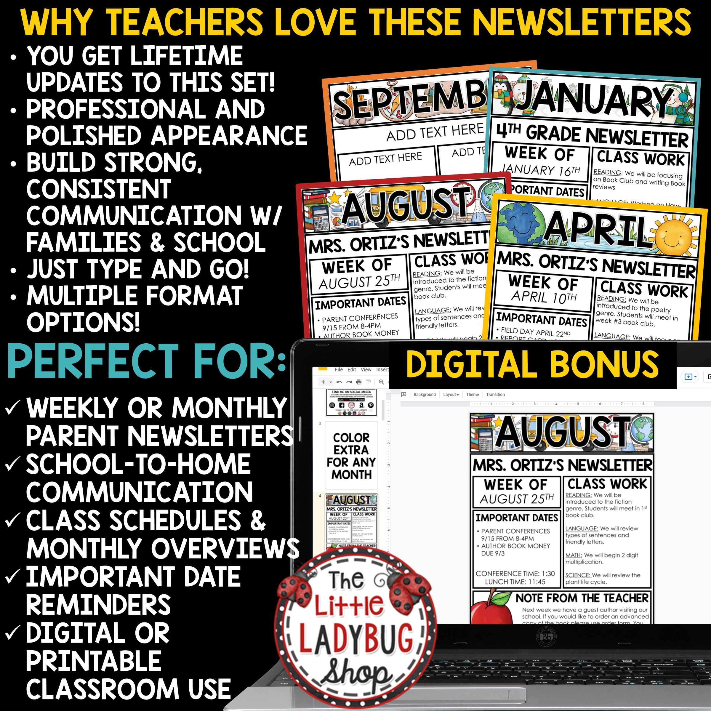 Editable Classroom Newsletters Monthly Weekly Templates News - Image 8