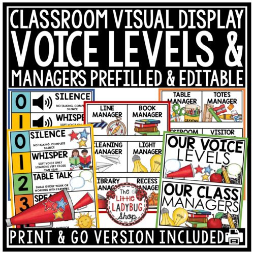 Voice Volume Level Visuals Charts Posters Student Classroom Jobs