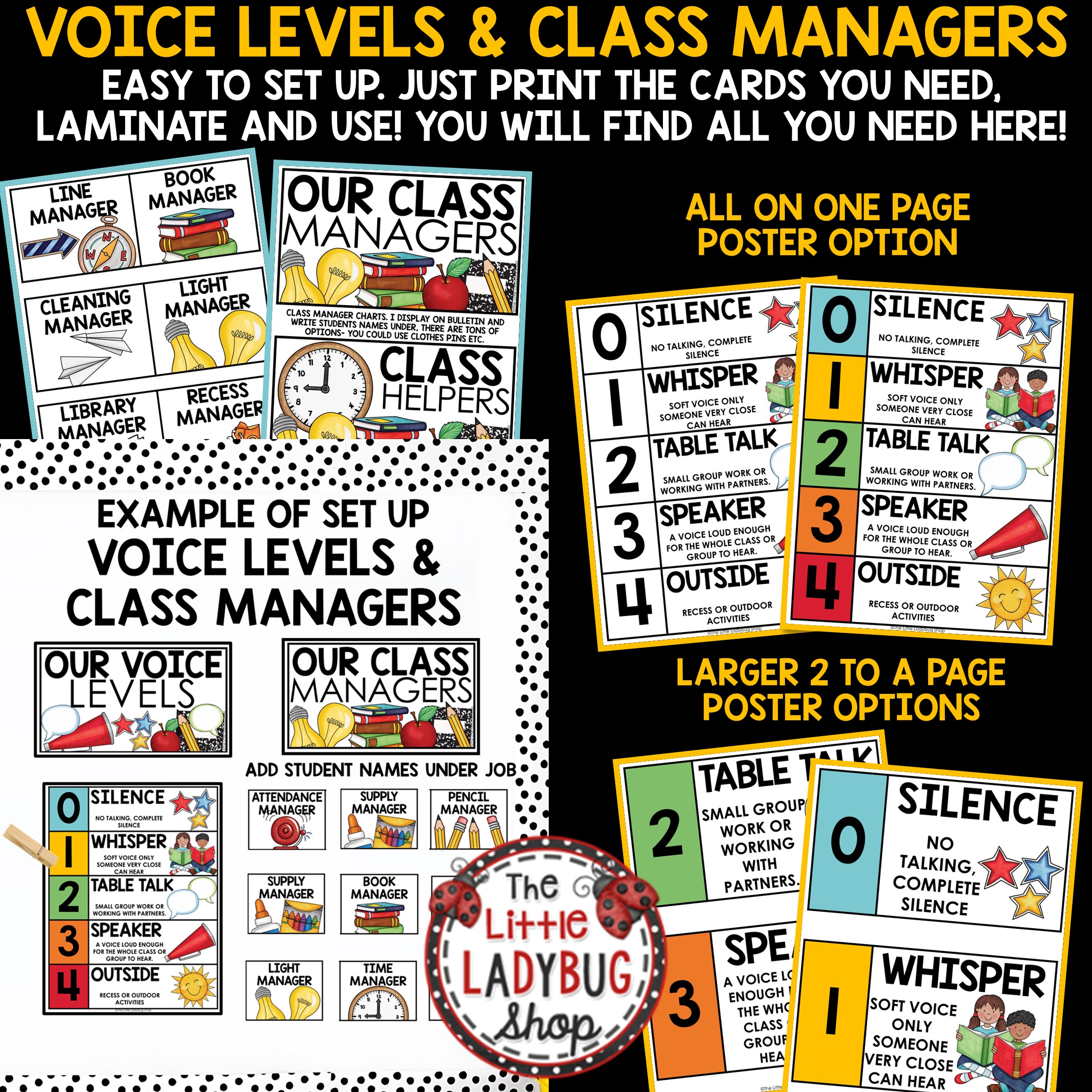 Voice Volume Level Visuals Charts Posters Student Classroom Jobs - Image 8