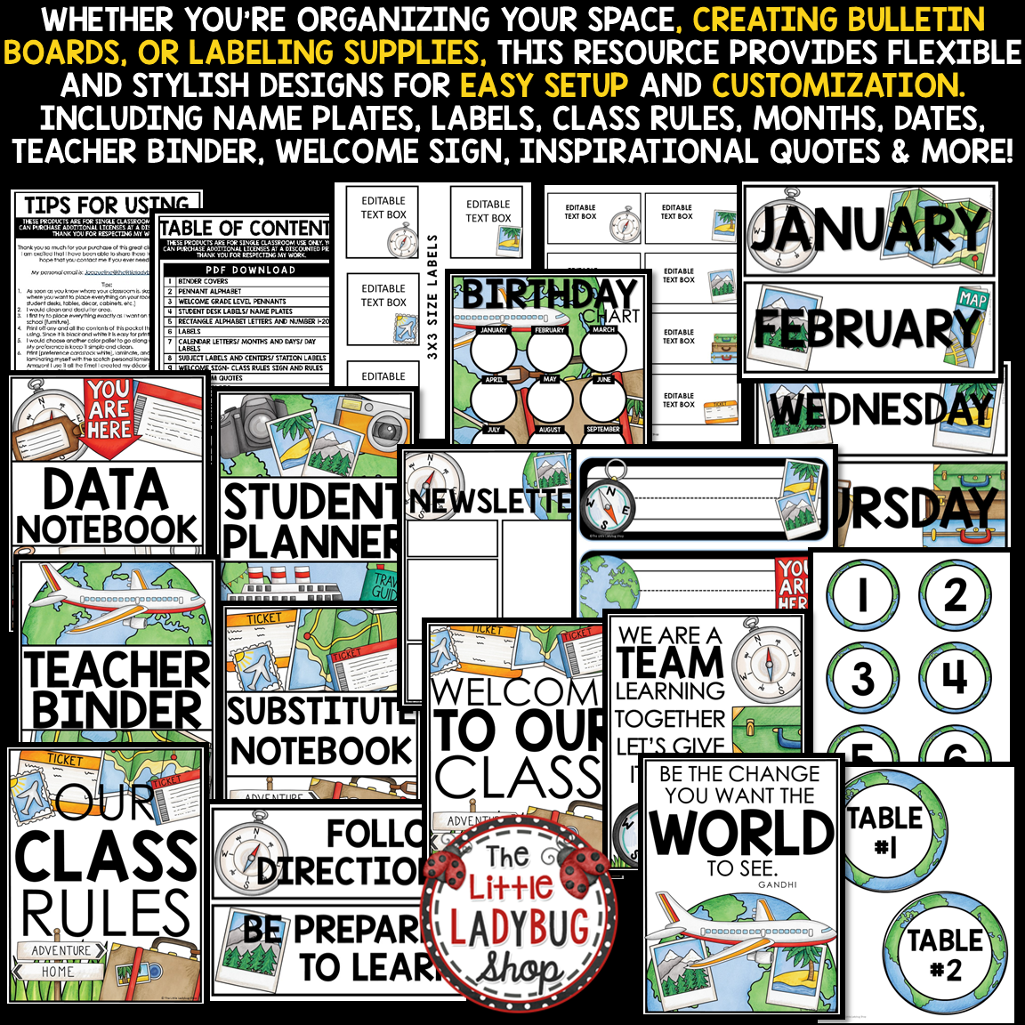 Adventure Around the World Travel Theme Classroom Décor Bundle - Image 5