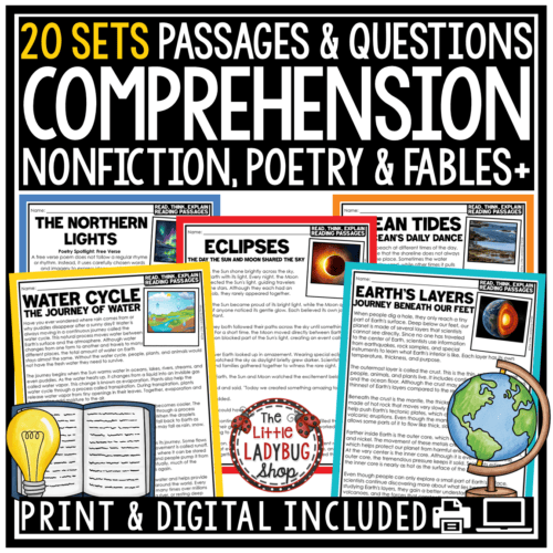 Nonfiction Science Reading Comprehension Passages 3rd 4th Grade