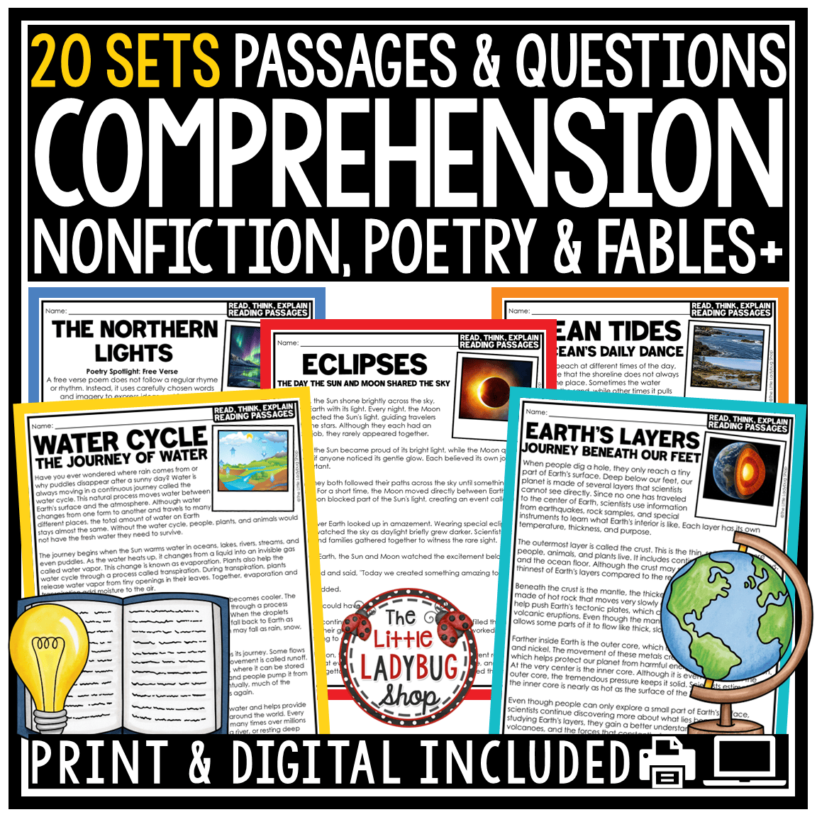 Nonfiction Science Reading Comprehension Passages 3rd 4th Grade